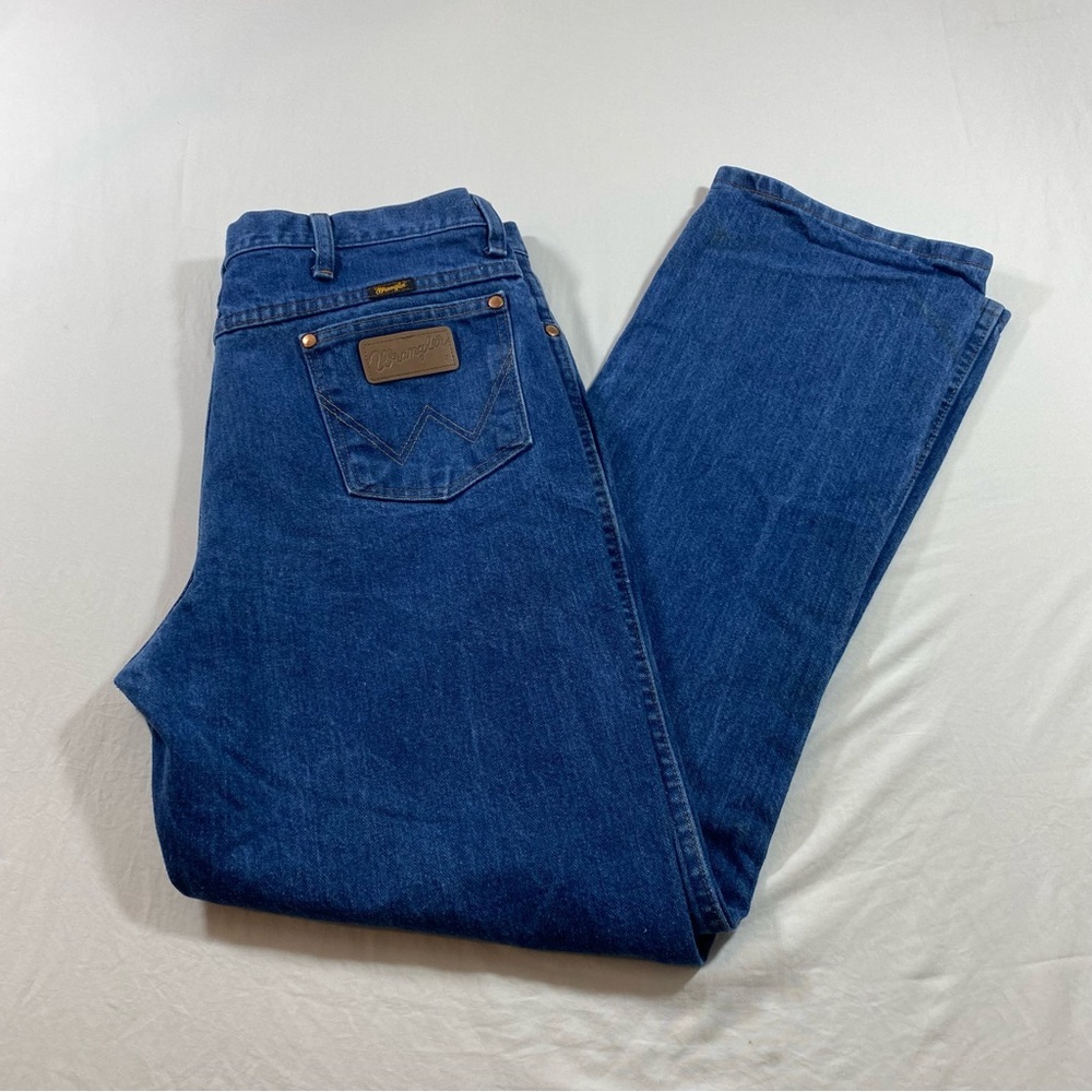 Wrangler Boot cut Jeans high rise blue denim Jeans men’s size 36-32 cowb…
